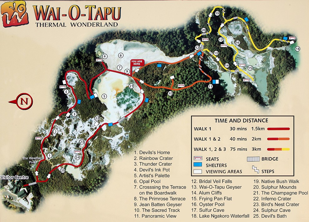 Wai-O-Tapu - Karte